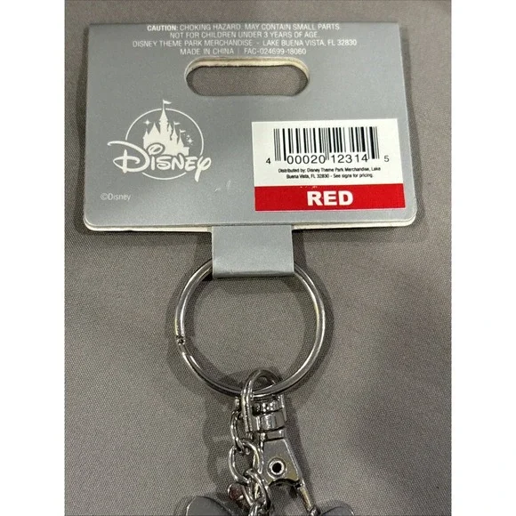 Disney Birthstone February 3D Minnie Mouse Silver Metal Keychain 2" NEW - Picture 4 of 5